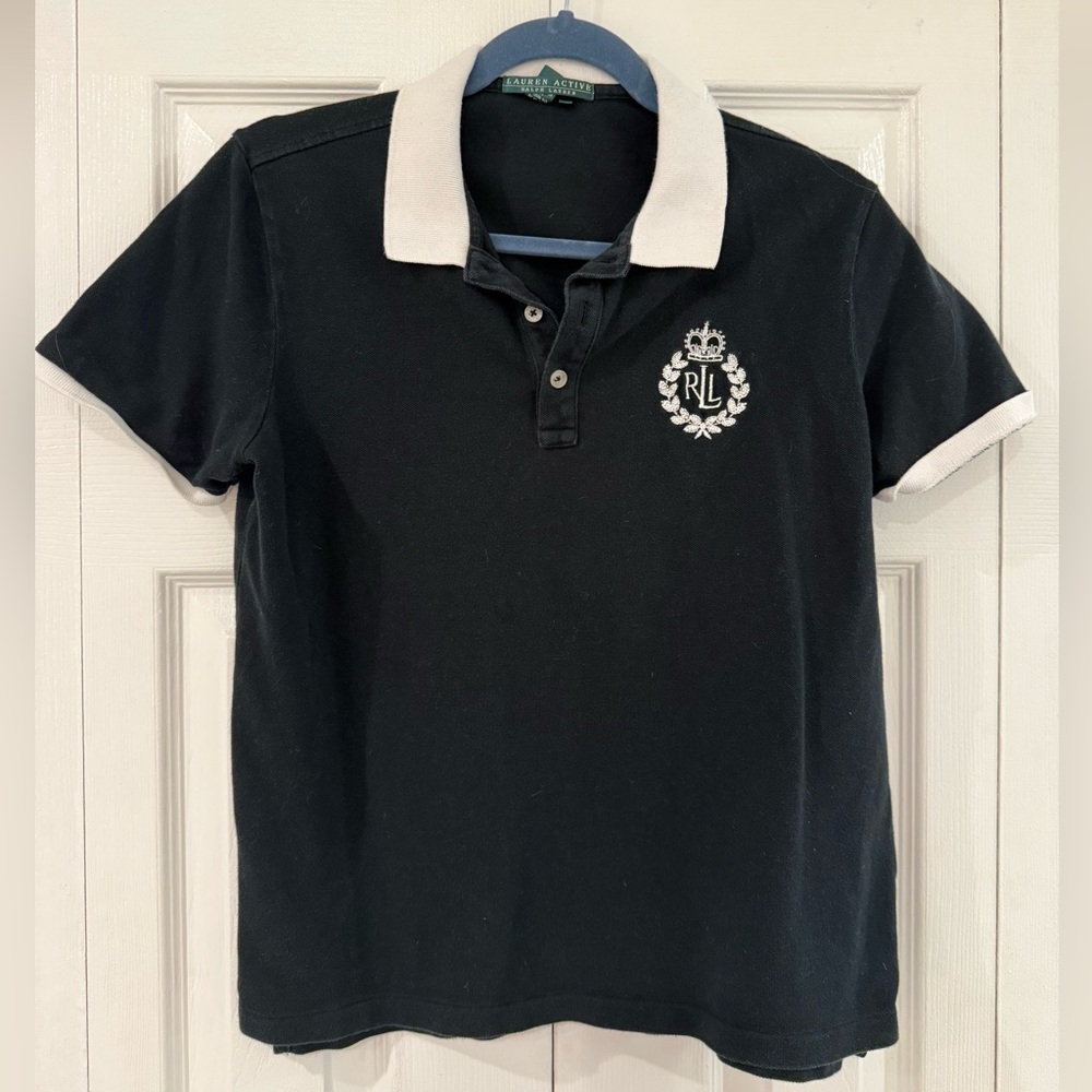 Vintage Polo Ralph Lauren Black Crest Rugby Polo Shirt